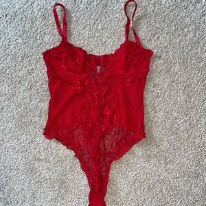 Amazon Red Lace Bodysuit